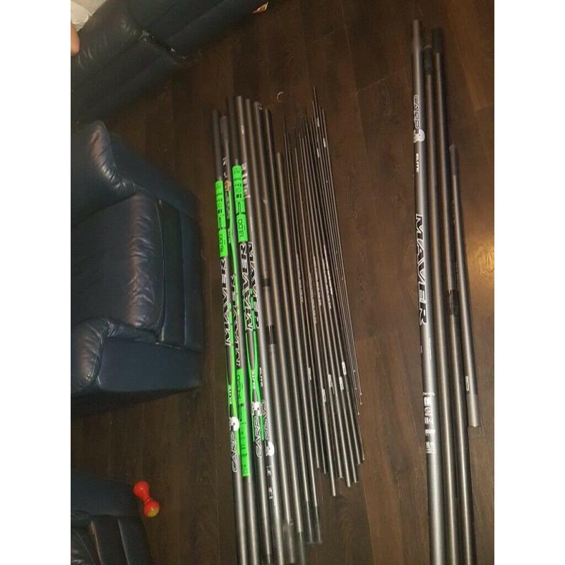 Maver carp elite 3 16m pole with a massie spares package