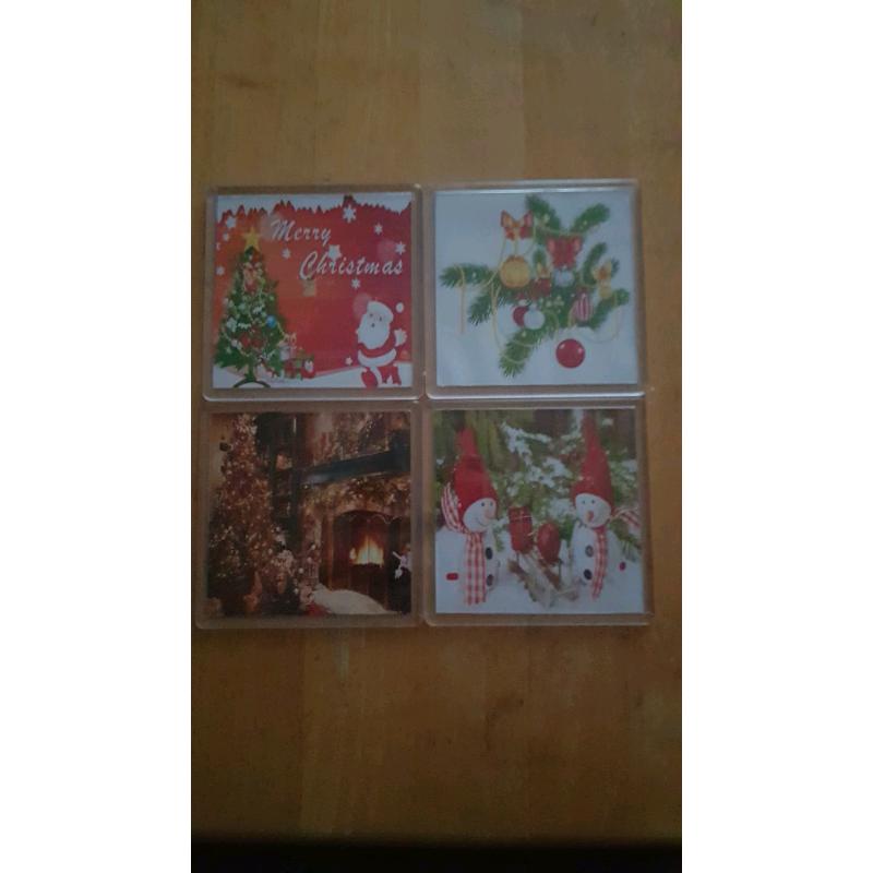 Set of 4 Christmas coasters put any picture you want to use