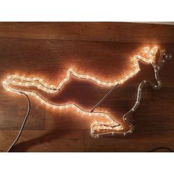 3 Christmas rope lights, santa, reindeer and a star