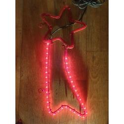 3 Christmas rope lights, santa, reindeer and a star