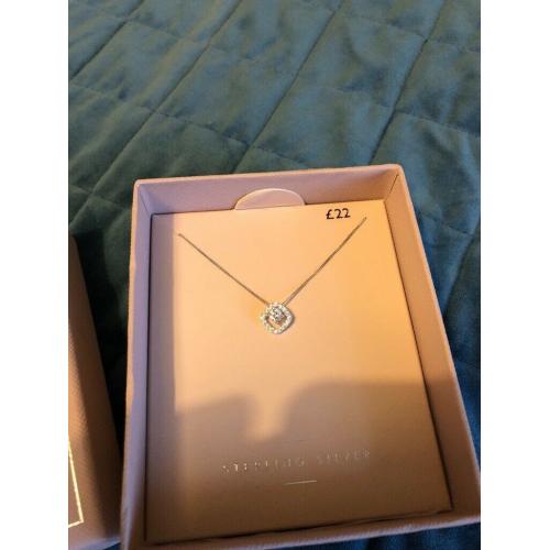 Next silver necklace and ring