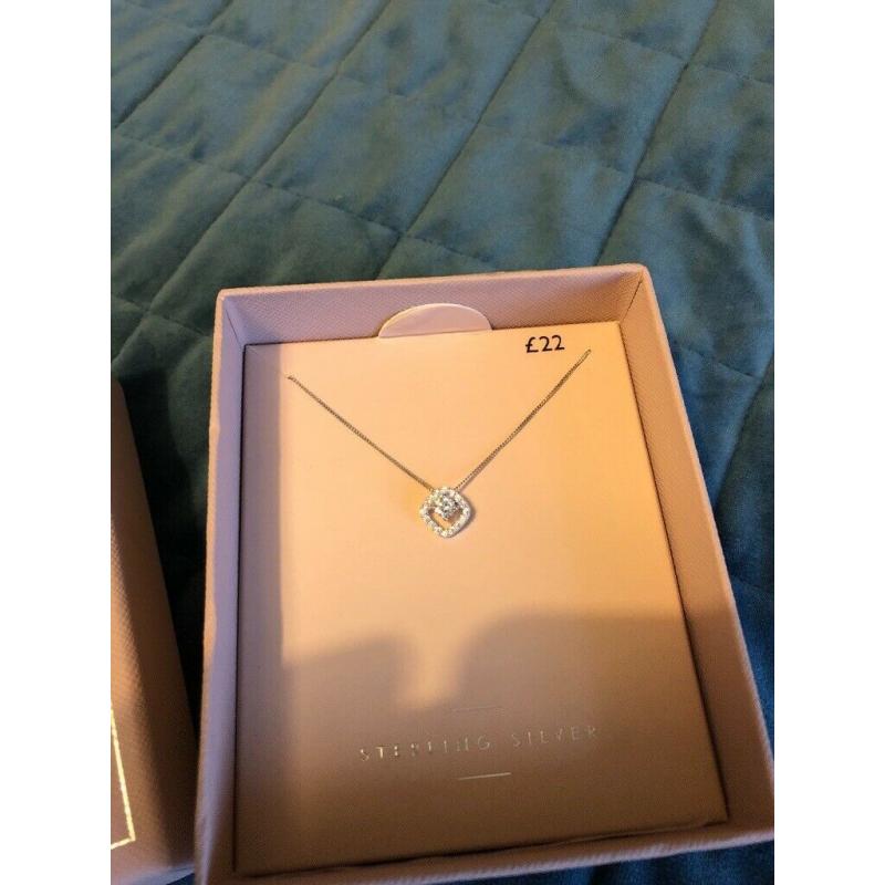 Next silver necklace and ring