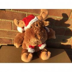 CHRISTMAS REINDEER ALL DRESSED UP FOR CHRISTMAS.