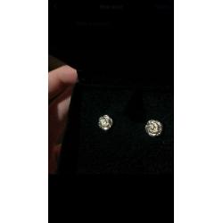 SILVER ROSE T.H BAKER EAR RINGS !
