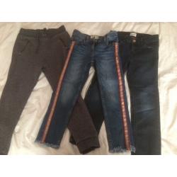 Girls jeans two pairs and one pair of joggers age 7yrs