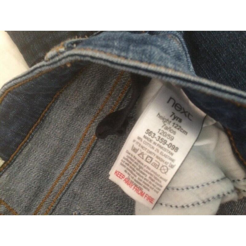 Girls jeans two pairs and one pair of joggers age 7yrs