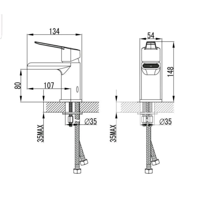 Mono Waterfall Basin Sink Mixer Luxury Bathroom Tap High Quality
