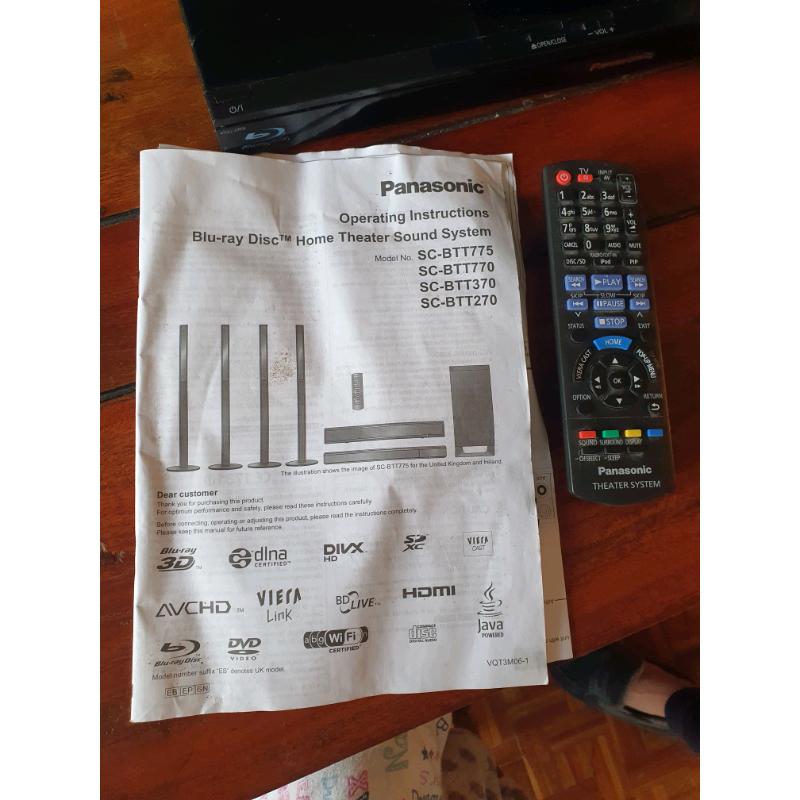 5.1 Panasonic blu Ray disc home theater sound system