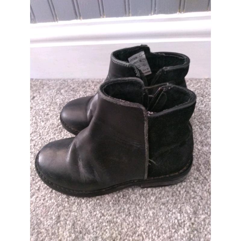 John Lewis black leather / suede boots
