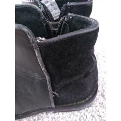 John Lewis black leather / suede boots