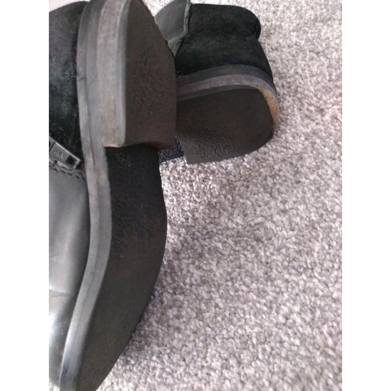 John Lewis black leather / suede boots