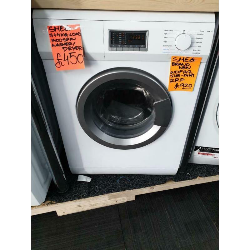 Brand new 7/4kg load white smeg washer and dryer