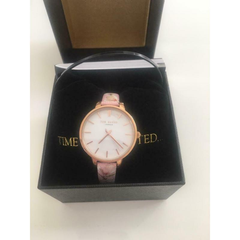 Ted baker harmony design leather strap watch