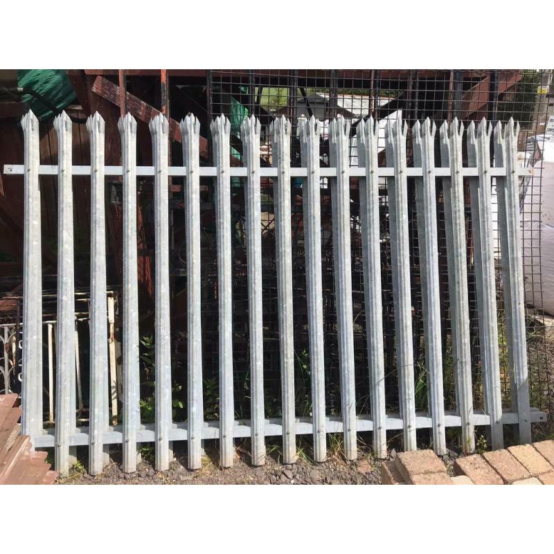 Galvanised metal fence panels