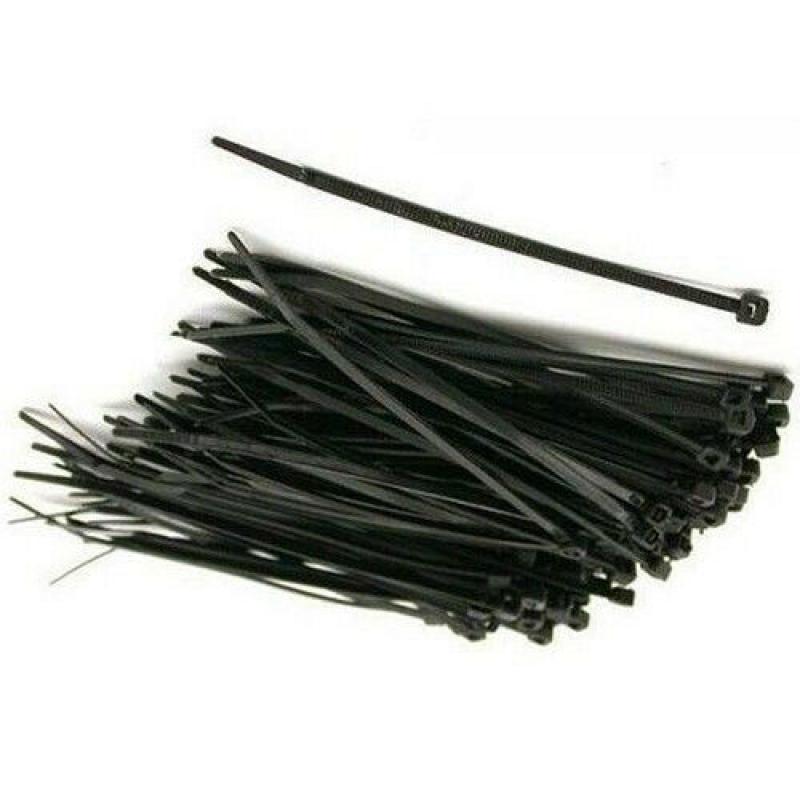 1000 x Black Cable Ties 5 x 200 Packs DIY Hardwear Market Trader Car Boot Sale Shop Job Lot - New
