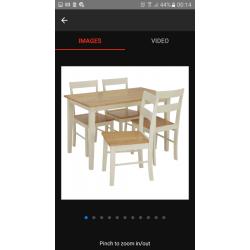Brand new. 2 tone table and chairs