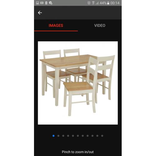 Brand new. 2 tone table and chairs