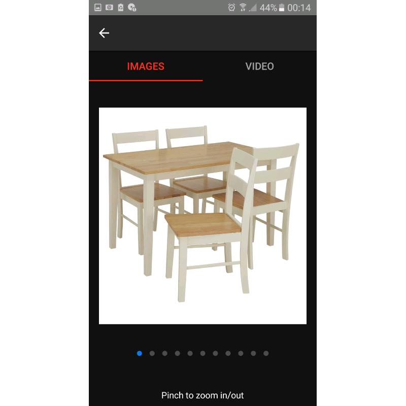 Brand new. 2 tone table and chairs