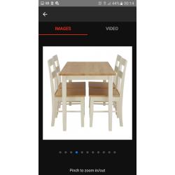 Brand new. 2 tone table and chairs
