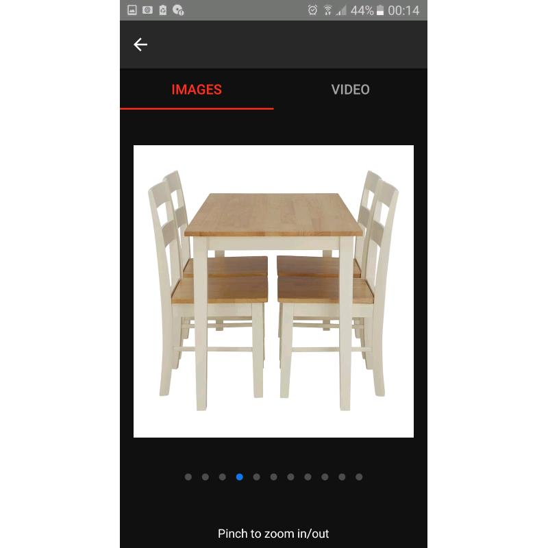 Brand new. 2 tone table and chairs