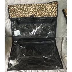 Four Piece Leopard Print Travel or Home clothing and Jewellery Storage All New
