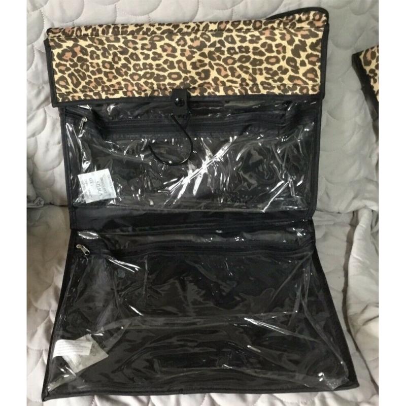 Four Piece Leopard Print Travel or Home clothing and Jewellery Storage All New