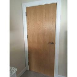 2x Internal Flush Oak Fire Doors