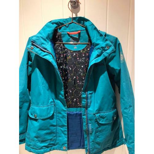 Girls Regatta Waterproof Rain Coat - Turquoise