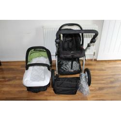 *OBABY* ZEZU MULTI FOLDING PRAM/STROLLER/CAR SEAT - 3-IN-1. (Excellent Condition)