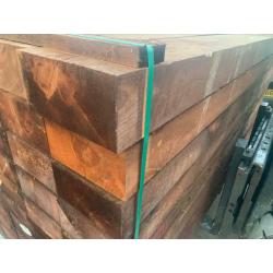 Hardwood railway sleepers 2.4m pressure treated brown