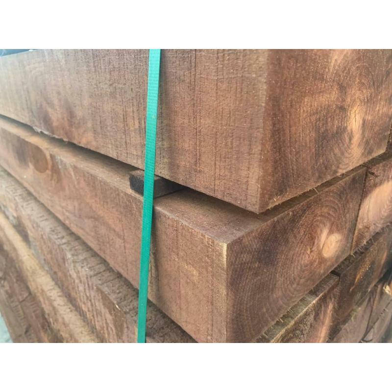 Hardwood railway sleepers 2.4m pressure treated brown