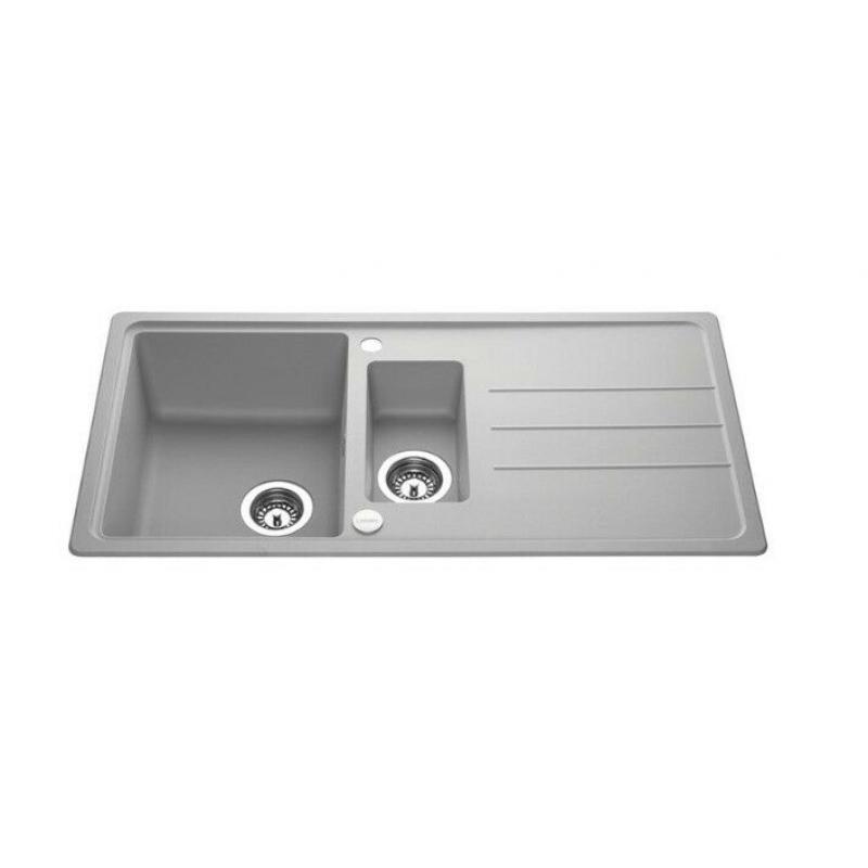 Brand New Howdens 1.5 Bowl Inset Composite Sink- Light Grey