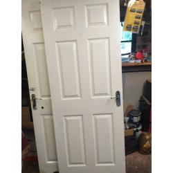 PRE OWNED DOORS, 2 AND 6 PANEL. ALL 78 INCH HIGH, 27 AND 30 WIDE ?5 EACH