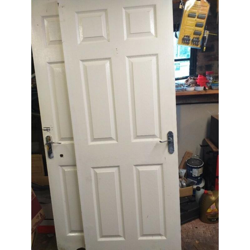 PRE OWNED DOORS, 2 AND 6 PANEL. ALL 78 INCH HIGH, 27 AND 30 WIDE ?5 EACH