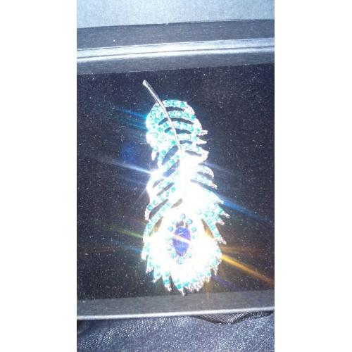 peacock feather brooch