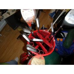 Mixed set left hand clubs and bag