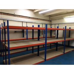JOB LOT 25 bays Rapid 1 industrial long span shelving ( pallet racking , storage )