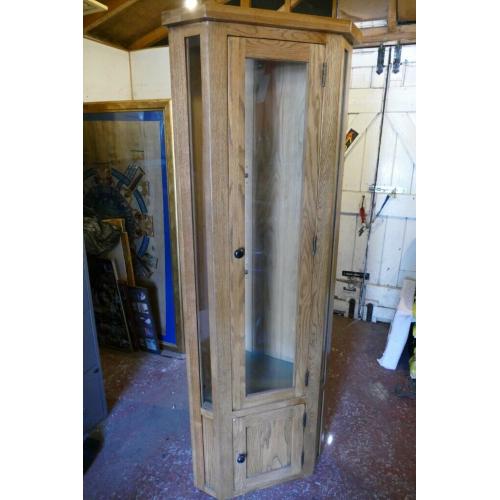 Wood and Glass Corner Unit