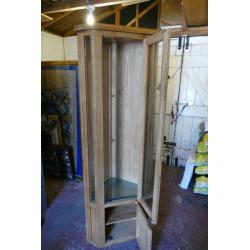 Wood and Glass Corner Unit