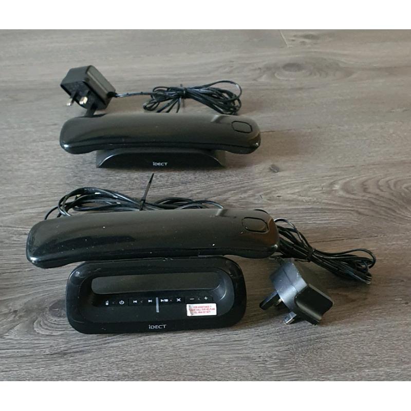 iDECT Modern Slim Wireless Phones and Built-In Answerphone - 2 Sets