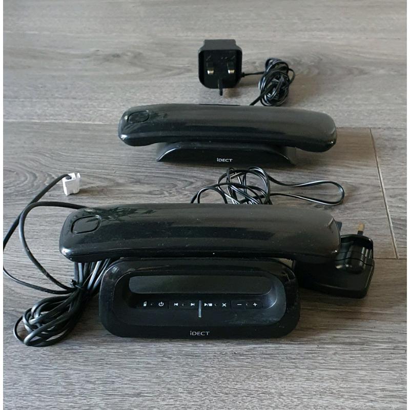 iDECT Modern Slim Wireless Phones and Built-In Answerphone - 2 Sets