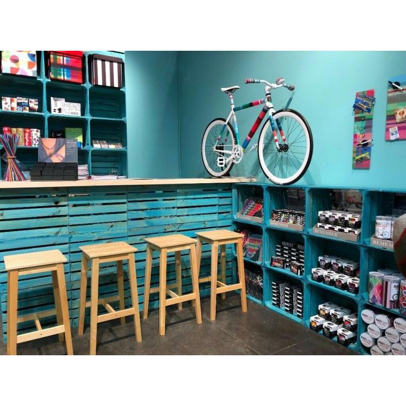 Wooden boxes for shelving