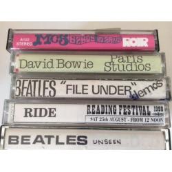 Attention Music Collectors. Vintage treasure bunch of 5 cassettes tapes for sale - all playable.