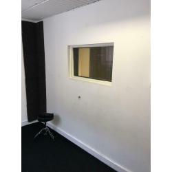 Empty soundproofed music studios