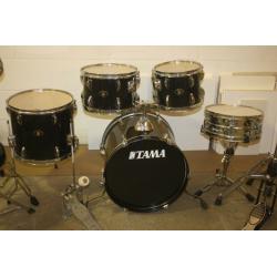 Tama Stagestar Black 5 Piece Full Drum Kit (18in Bass) Hardware + Cymbal Set + Stool