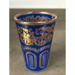 New Set of Moroccan Blue Tea Glasses