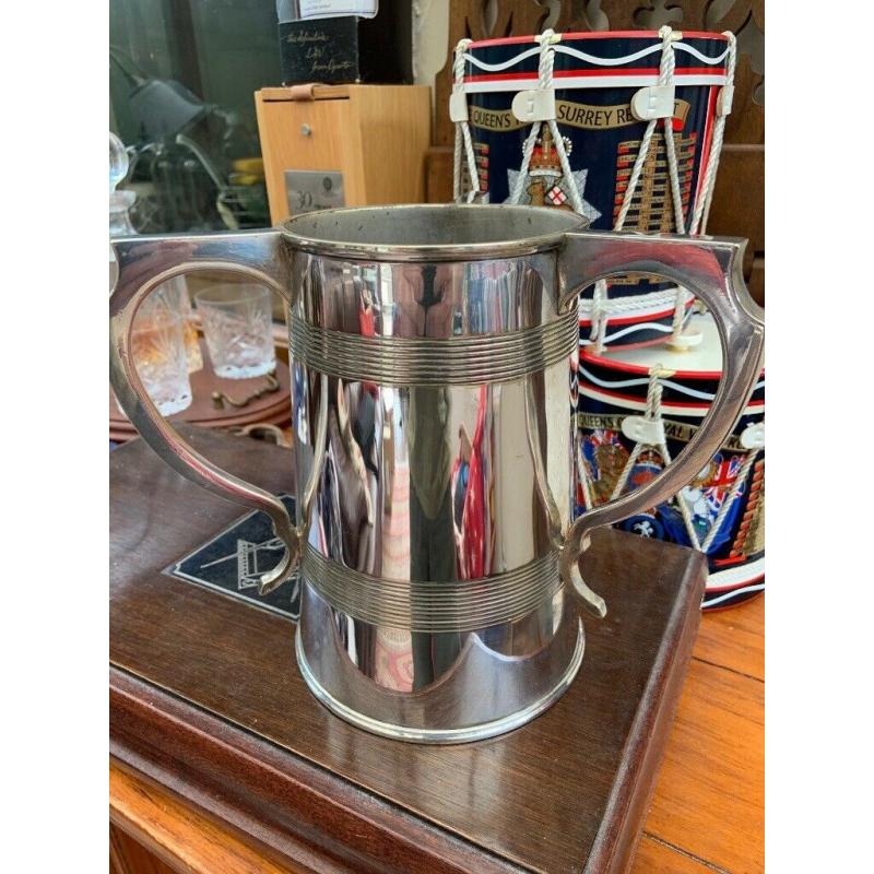 Stylish Art Deco style very Large 3 handle Tankard