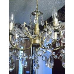 fantastic exact matching pair of vintage french 5 arm chandeliers