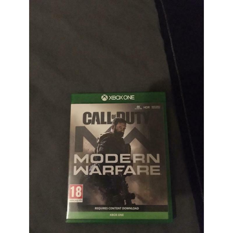 Xbox one game Call of duty modern warfare..