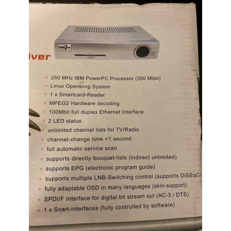 Eagle Internet Satellite Receiver new in box LINUX 250mhz MPEG2 IBM processor